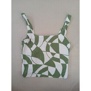 Topshop Women's Us 4 Cropped Tank Top Retro Funky Psychedelic